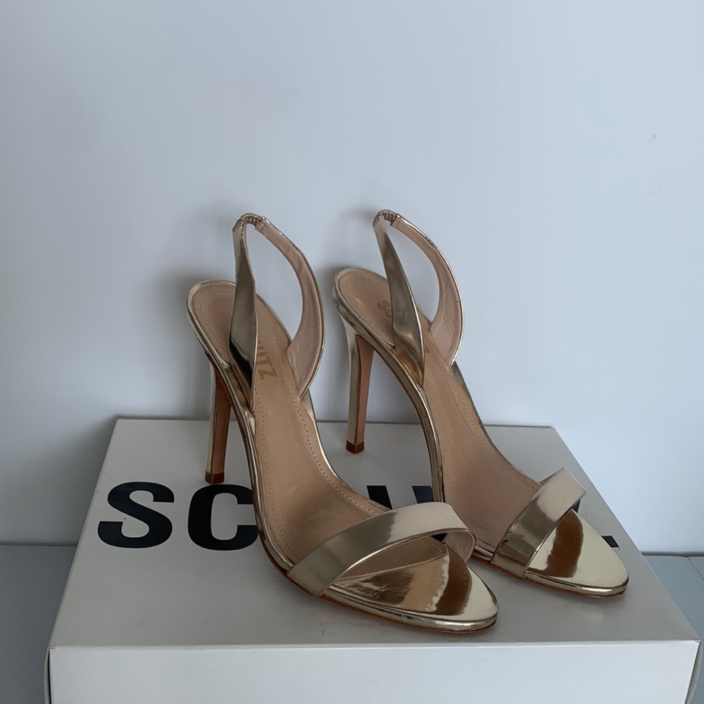 Schutz Metallic High Heels